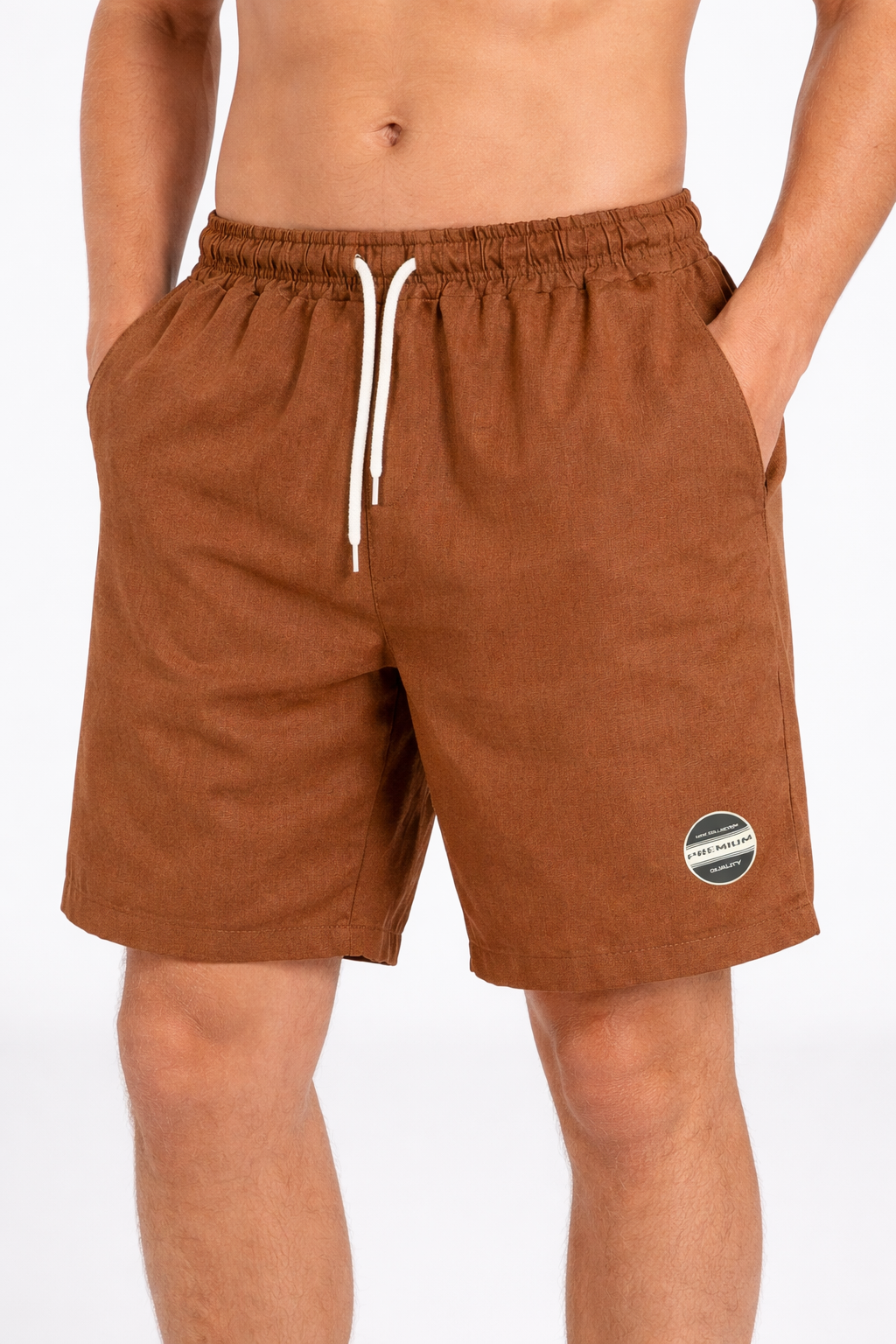 SHORT DE LINHO - MARROM PREMIUM