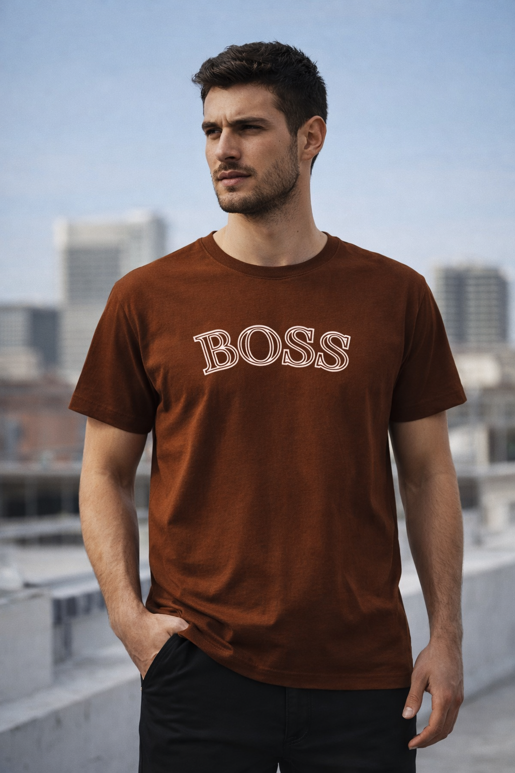 Camiseta BOSS Marrom