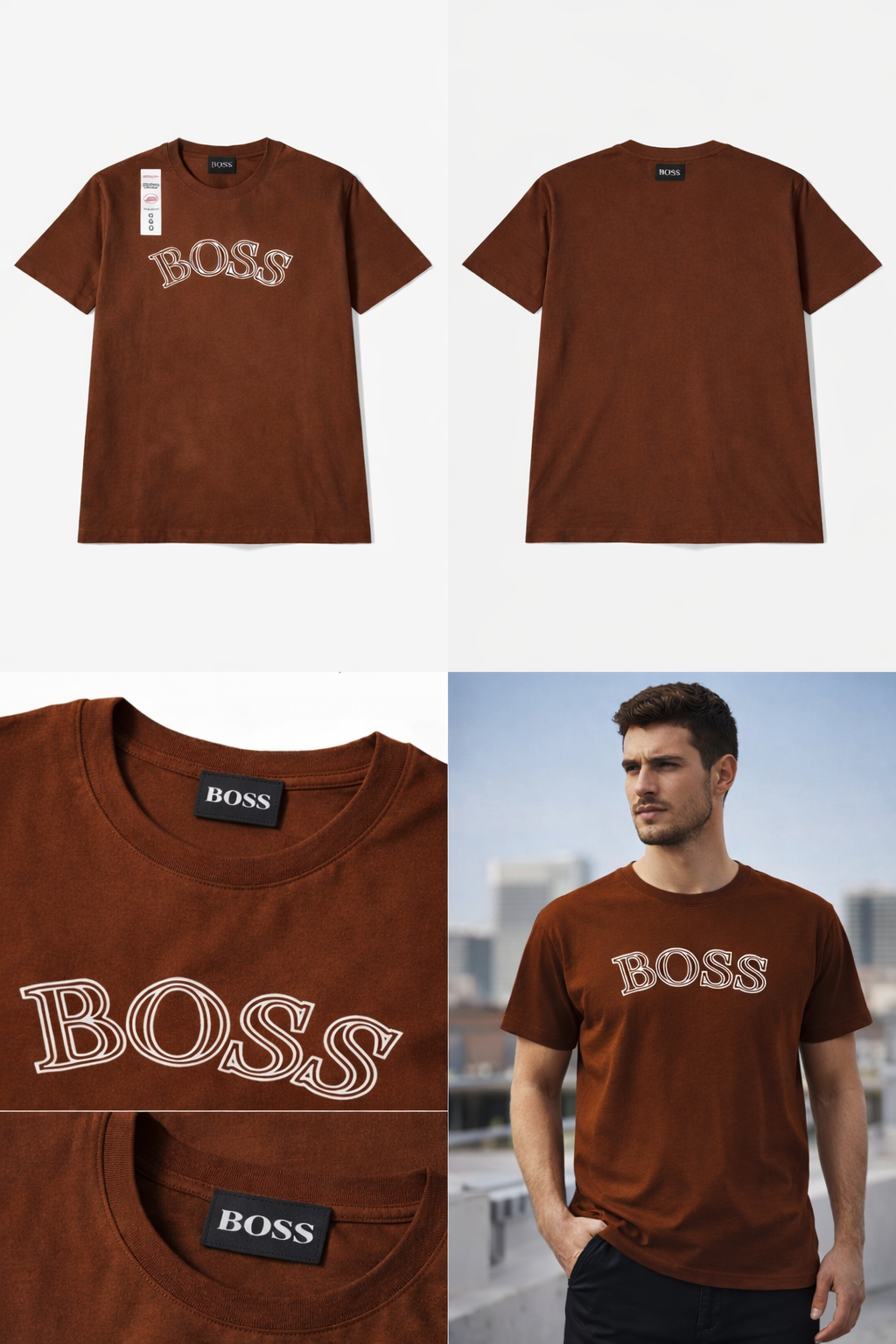 Camiseta BOSS Marrom