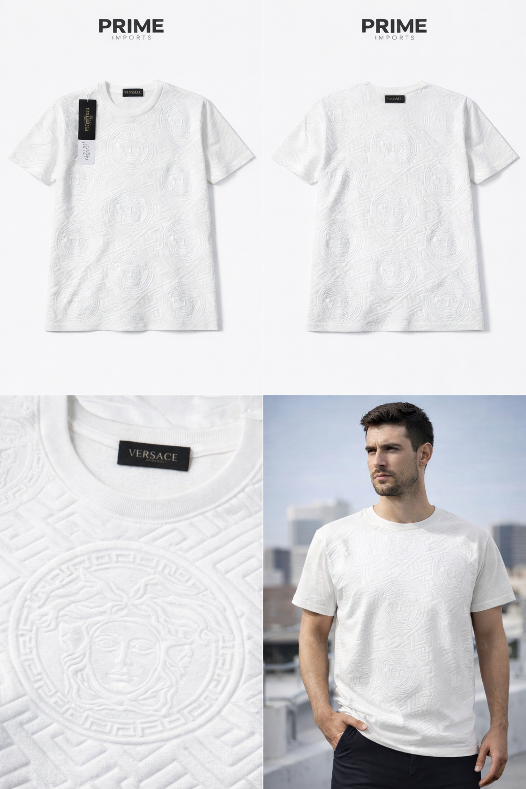 Camiseta Premium Branca – Alto Relevo | Malha Chinesa