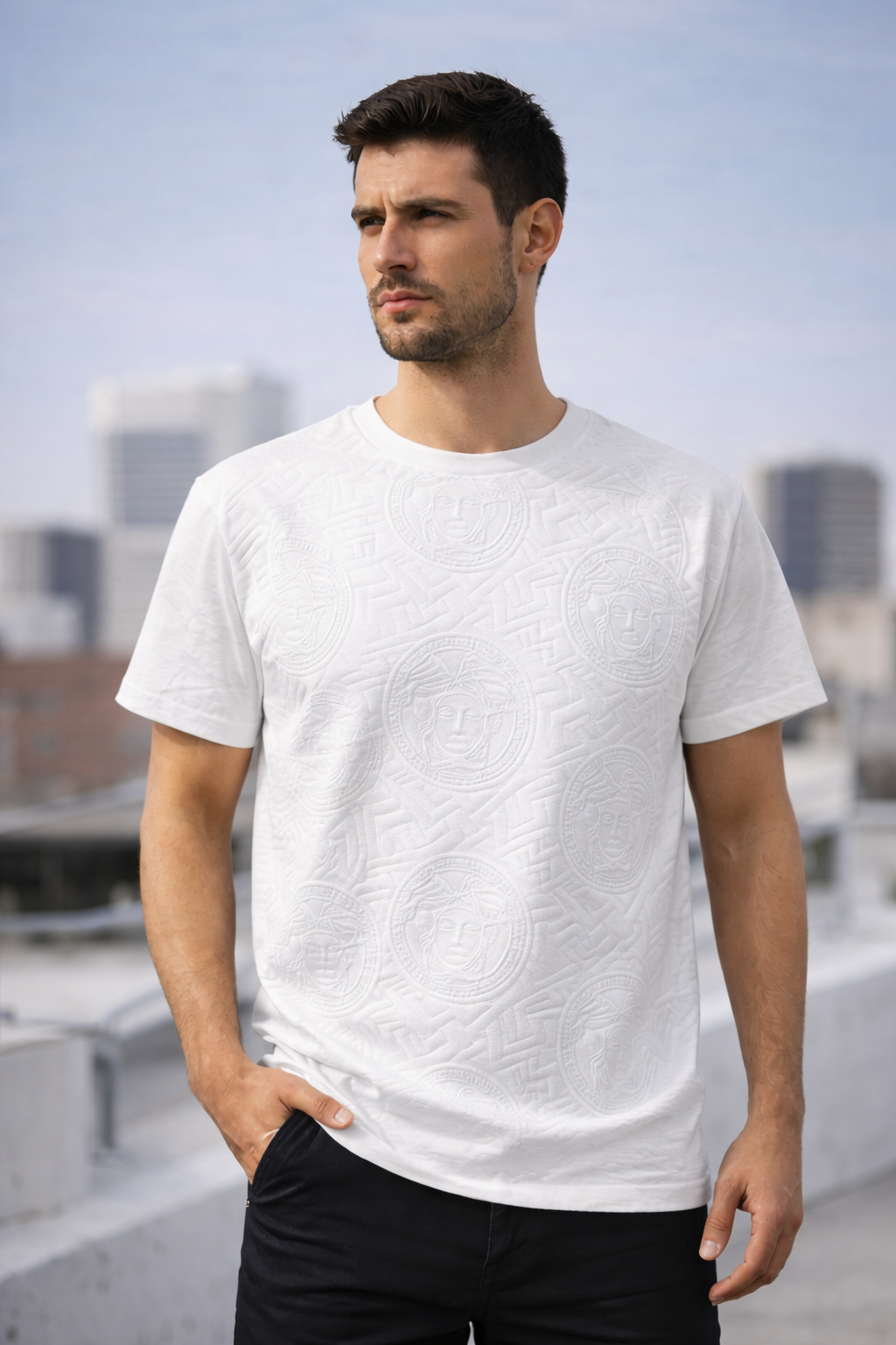 Camiseta Premium Branca – Alto Relevo | Malha Chinesa