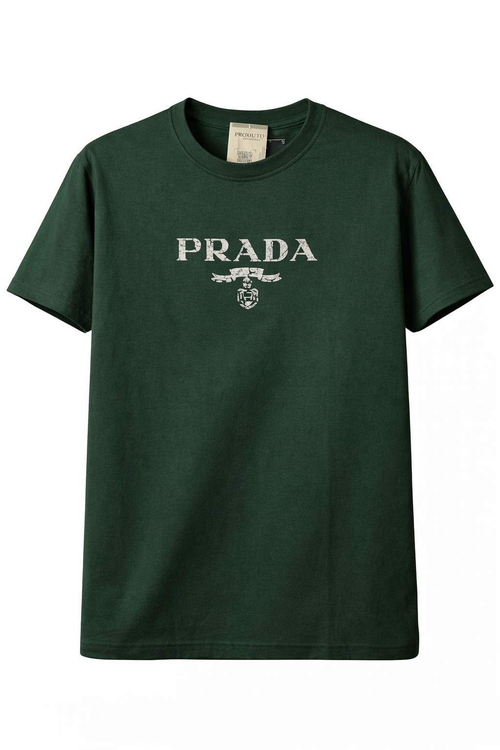 Camiseta Prada Verde Militar Premium – Estilo Urbano Sofisticado