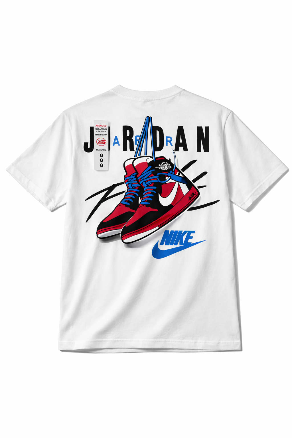 Camiseta Oversized Jordan Nike Branca – Estampa Sneakers Premium