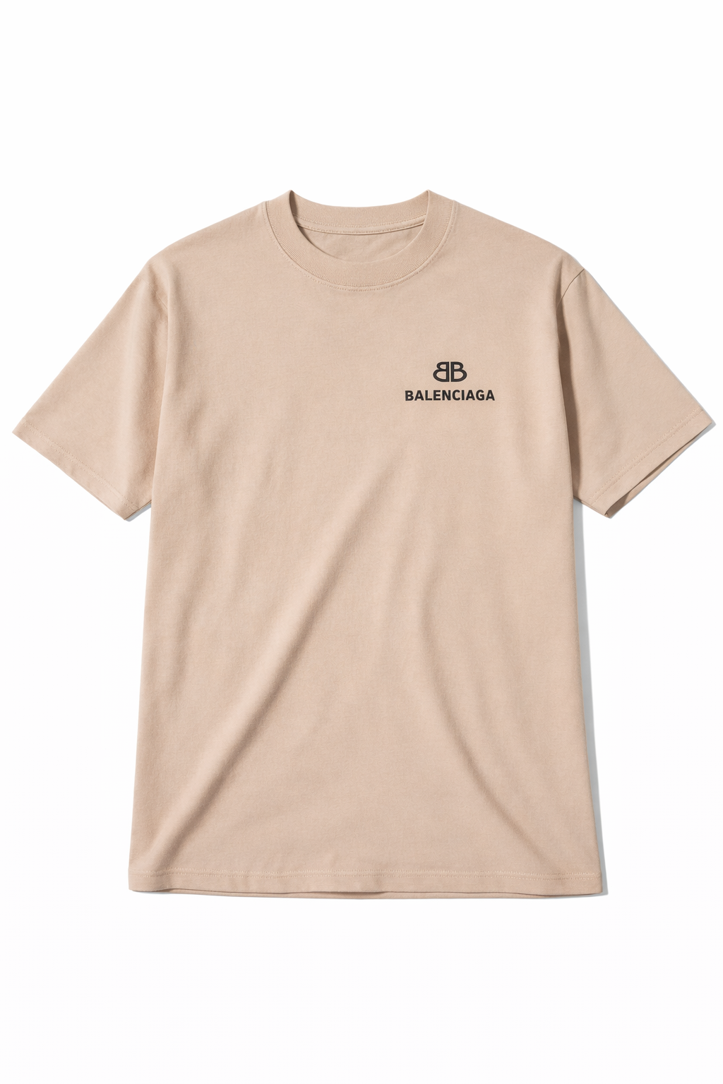 Camiseta Oversized Balenciaga Bege – Logo BB Premium