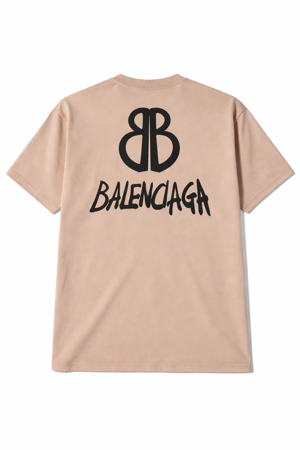 Camiseta Oversized Balenciaga Bege – Logo BB Premium