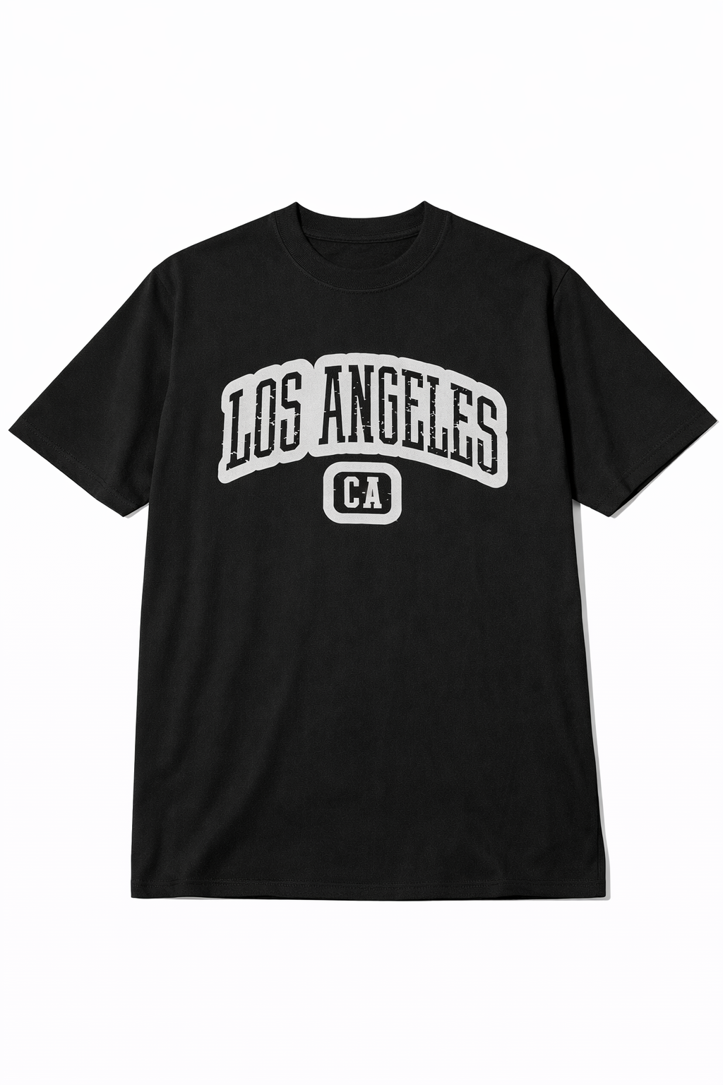 Camiseta Oversized Los Angeles Preta – Estilo College Premium