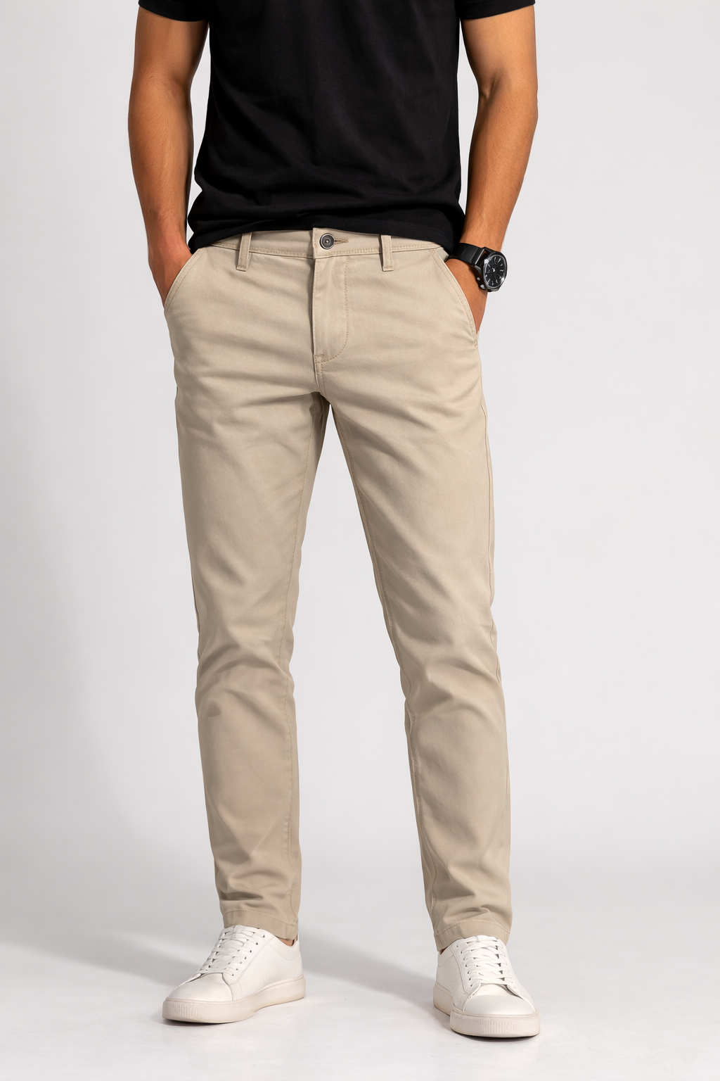 Calça Sarja Masculina FinaArt Original Bege – Modelagem Slim Premium